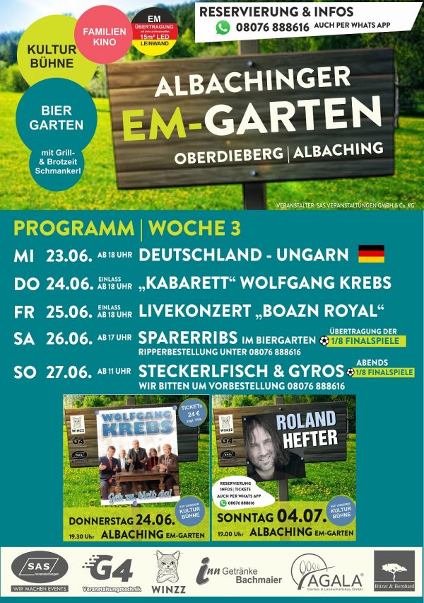 EMGarten Ab Mittwoch volles Programm Wasserburger